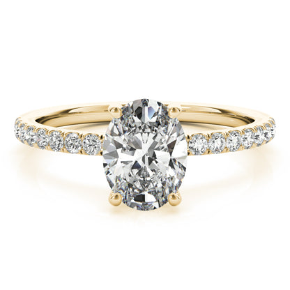 4CT Oval Center | F Color VS1 | 14K Gold Hidden Halo Lab-Grown Diamond Engagement Ring