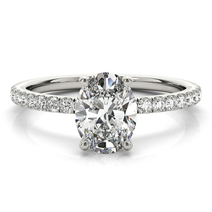 4CT Oval Center | F Color VS1 | 14K Gold Hidden Halo Lab-Grown Diamond Engagement Ring