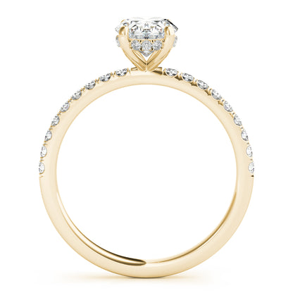 4CT Oval Center | F Color VS1 | 14K Gold Hidden Halo Lab-Grown Diamond Engagement Ring