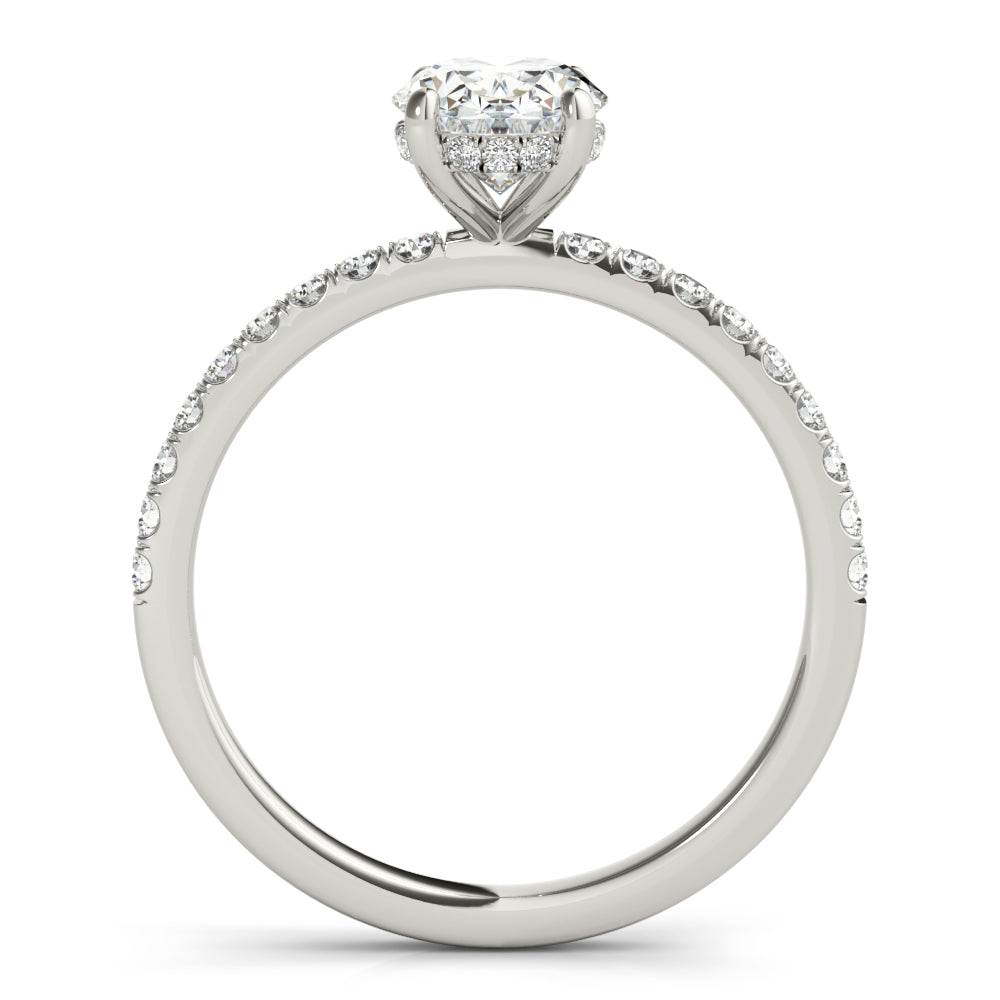 5CT Oval Center | F Color VS1 | 14K Gold Hidden Halo Lab-Grown Diamond Engagement Ring