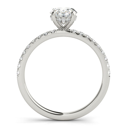 4CT Oval Center | F Color VS1 | 14K Gold Hidden Halo Lab-Grown Diamond Engagement Ring