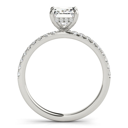 5CT Emerald Cut Center | F Color VS1 | 14K Gold Hidden Halo Lab-Grown Diamond Engagement Ring
