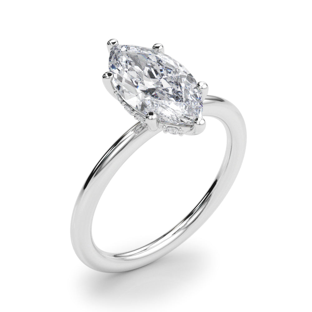 SPECIAL - IGI CERTIFIED 3.02ctw MARQUISE Halo Diamond Engagement Ring, Size : 7 (Free Sizing 6-9)