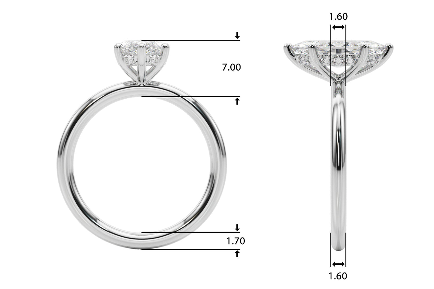 SPECIAL - IGI CERTIFIED 3.02ctw MARQUISE Halo Diamond Engagement Ring, Size : 7 (Free Sizing 6-9)