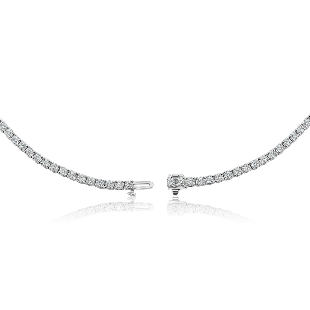 14KT White Gold 6.03 CTW Lab-Grown Diamond Tennis Necklace – 17 Inch