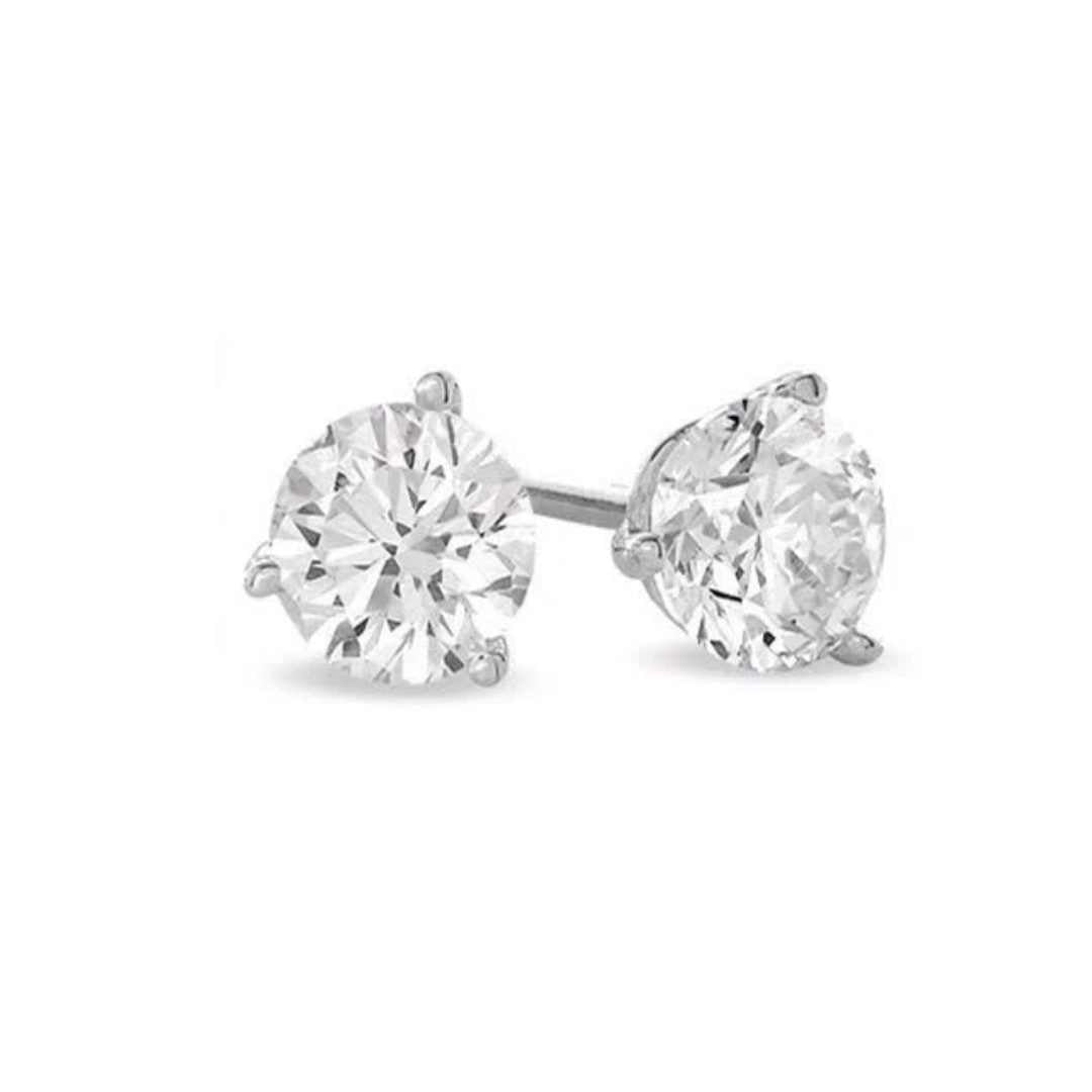 6.62ctw IGI CERTIFIED Lab Grown Round Diamond Martini Setting Studs - Pristine J LLC