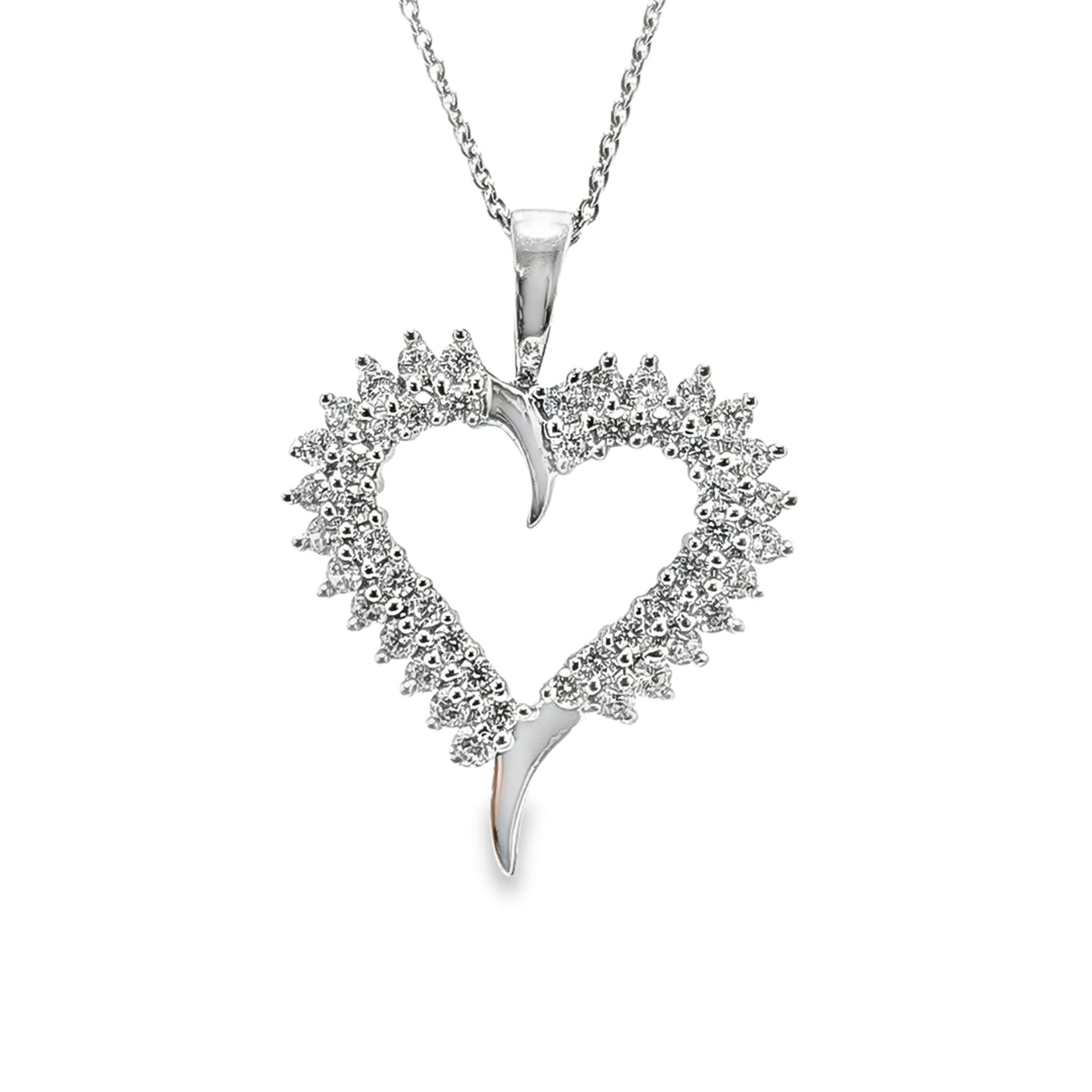 925 Silver CZ Heart Necklace - Pristine J LLC