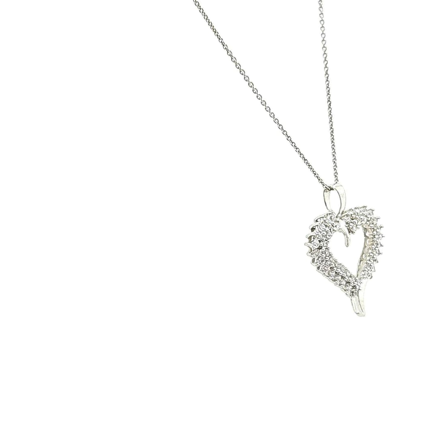 925 Silver CZ Heart Necklace - Pristine J LLC