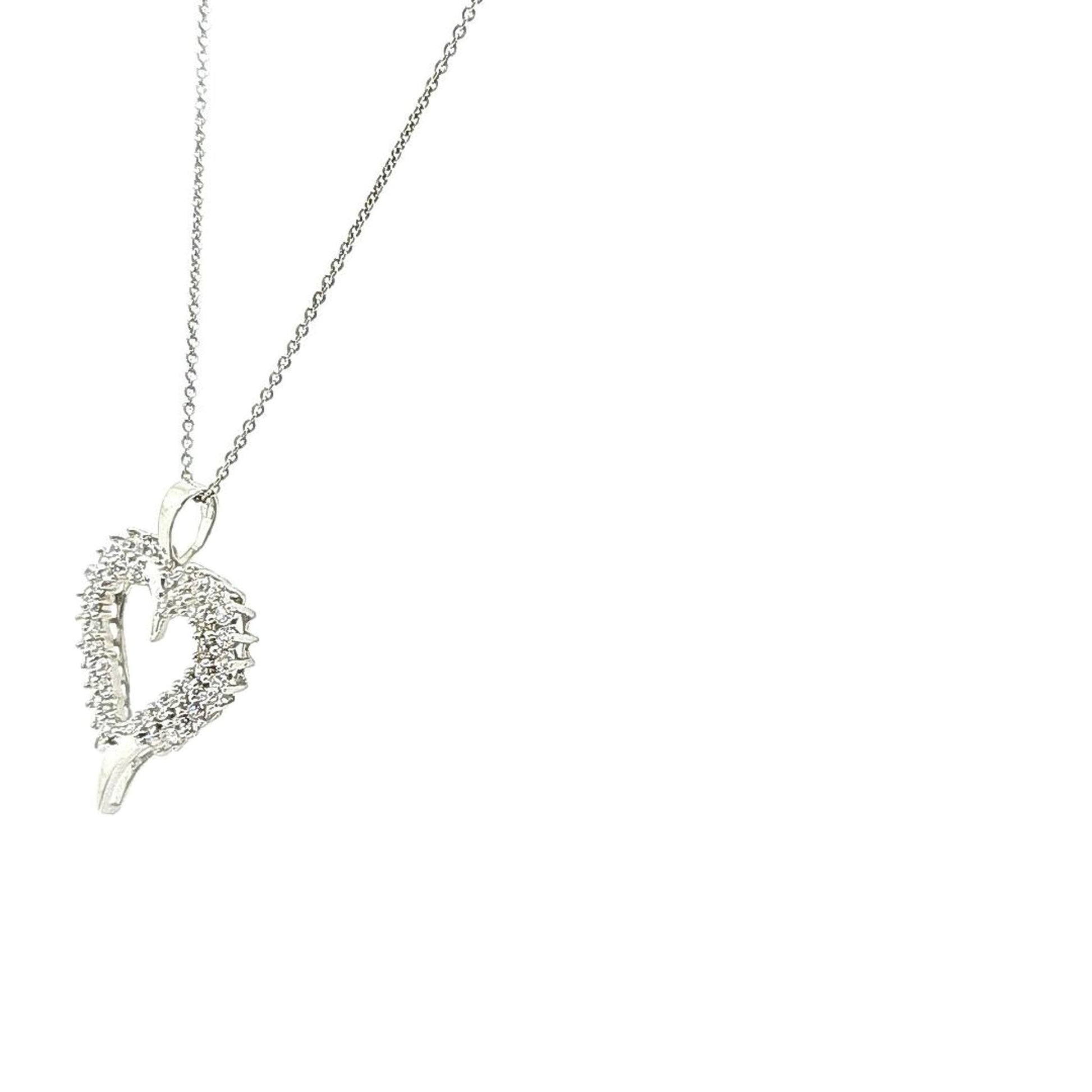 925 Silver CZ Heart Necklace - Pristine J LLC