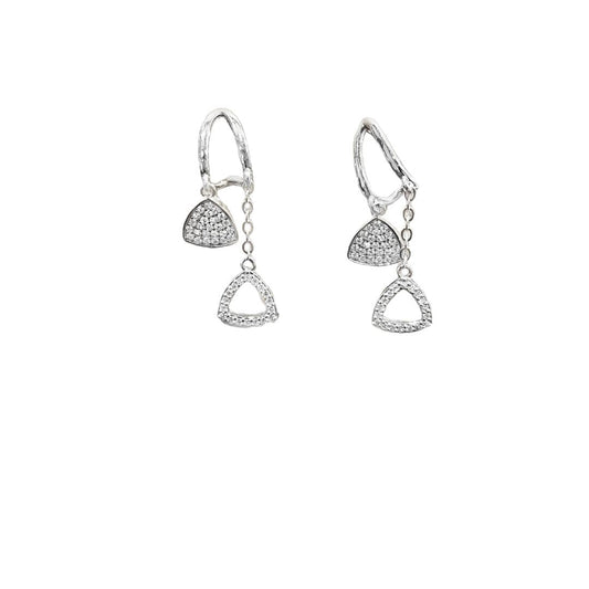 925 Silver Dangling CZ Earrings - Pristine J LLC