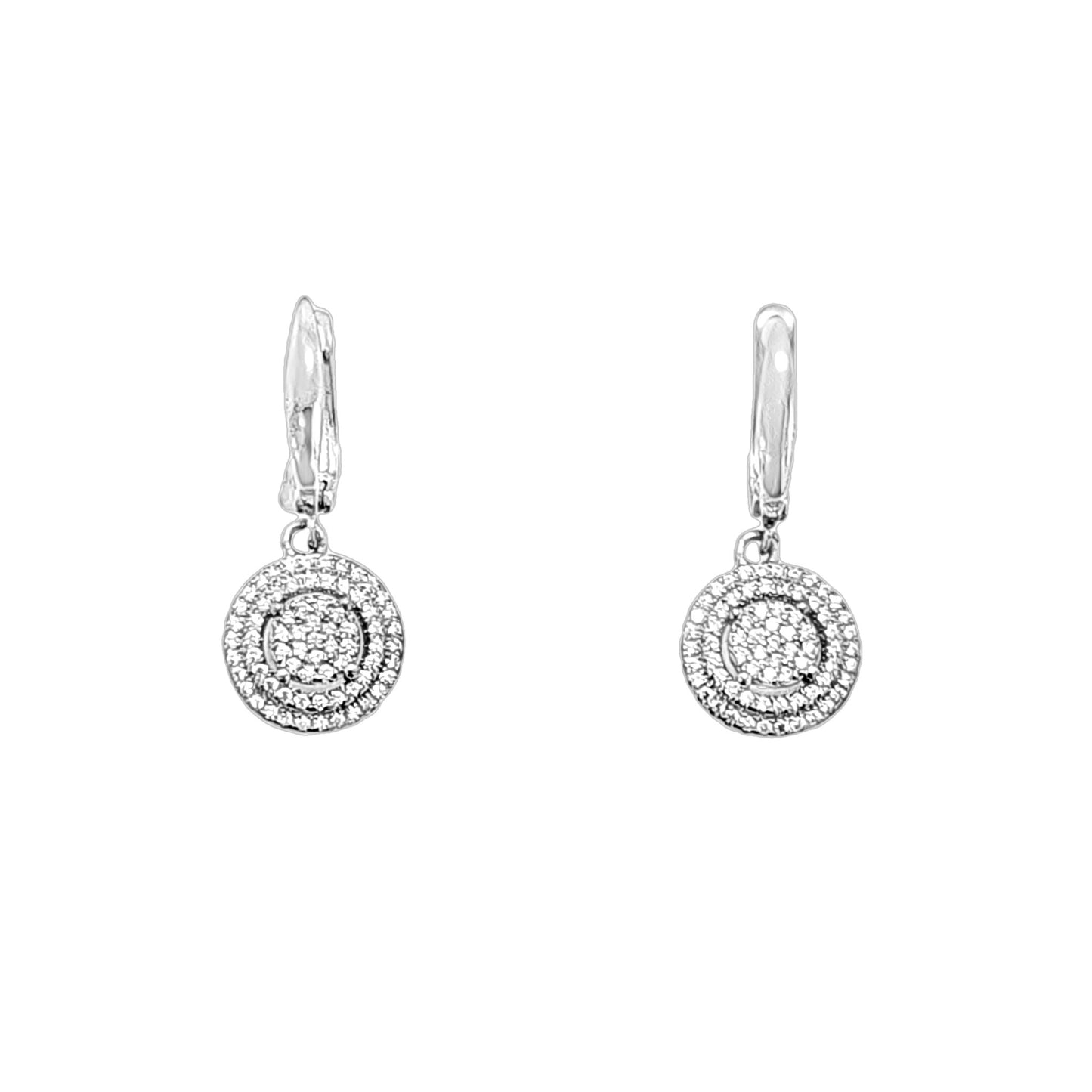 925 Silver Double Halo CZ Earrings - Pristine J LLC