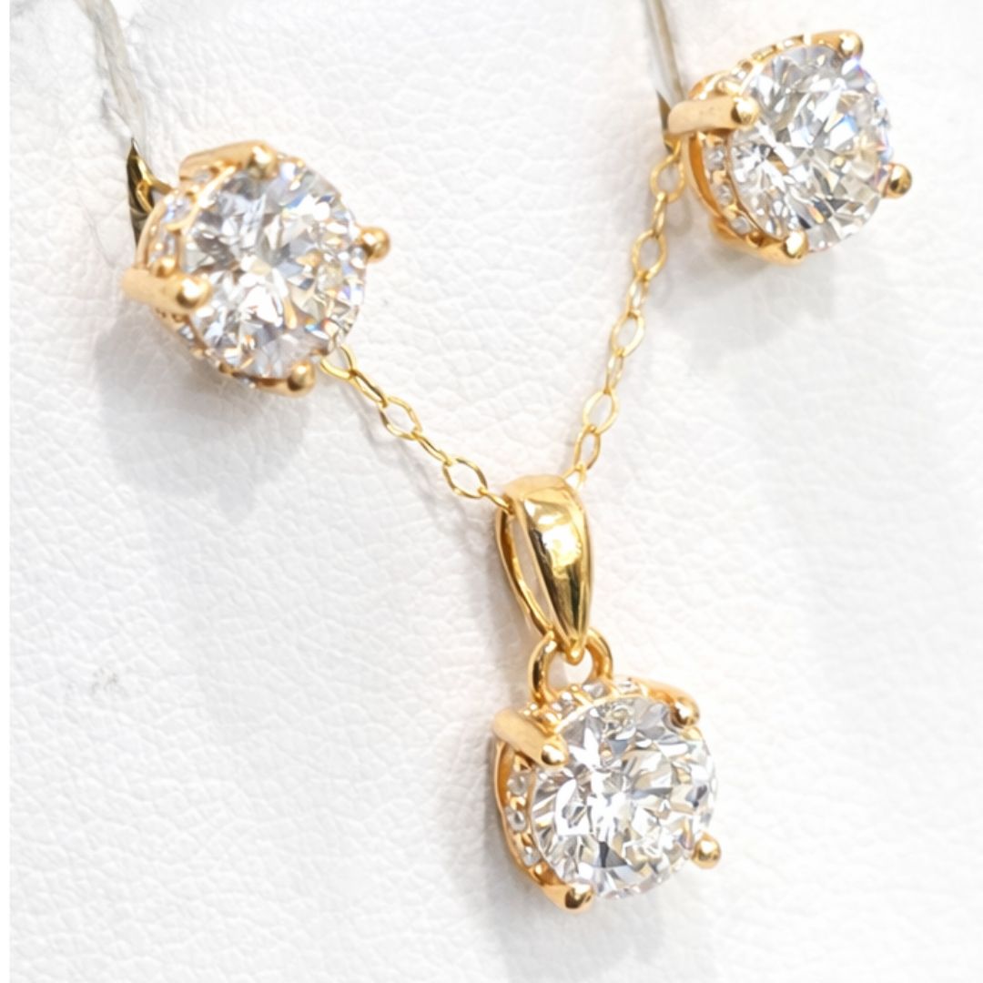 Lab Grown Diamond Hidden Halo Solitaire Necklace – 1.15 CTW  Yellow Gold
