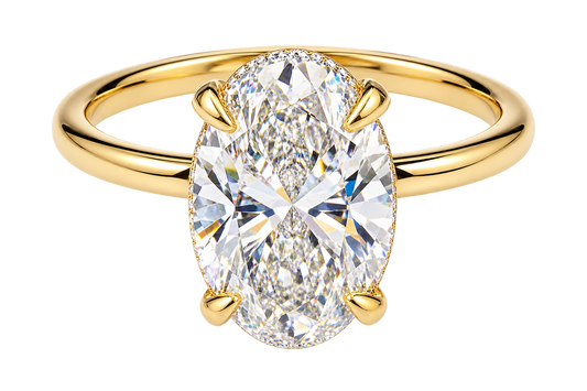 14KT Yellow Gold 2.56 CT IGI Certified Oval Diamond Ring – F VS1 with 0.25 CTW Diamond Accents – Size 5.5