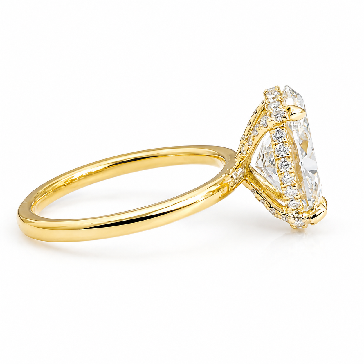 14KT Yellow Gold 2.56 CT IGI Certified Oval Diamond Ring – F VS1 with 0.25 CTW Diamond Accents – Size 5.5