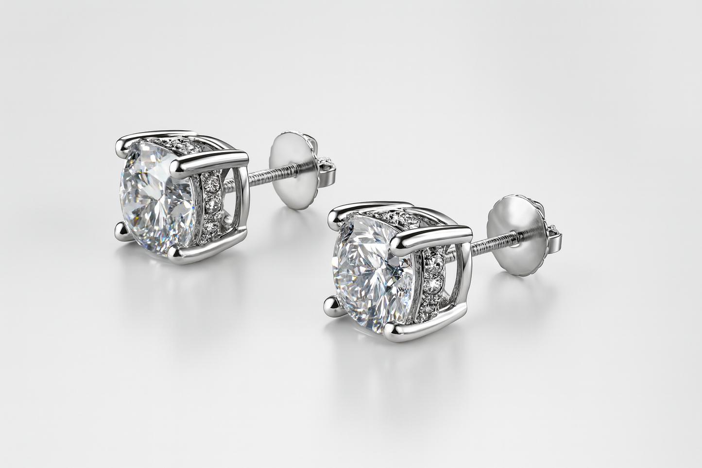 2.16 CTW CERTIFIED Lab-Grown Diamond Hidden Halo Solitaire Stud Earrings