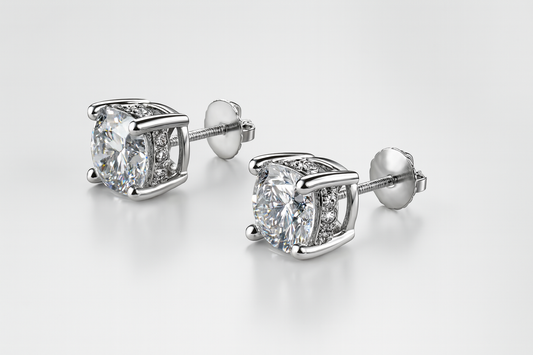 2.16 CTW CERTIFIED Lab-Grown Diamond Hidden Halo Solitaire Stud Earrings