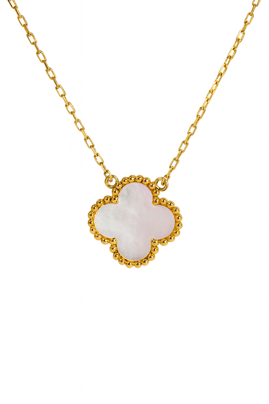 18kt Yellow Gold Mother of Pearl Pendant Necklace, 15.80 mm