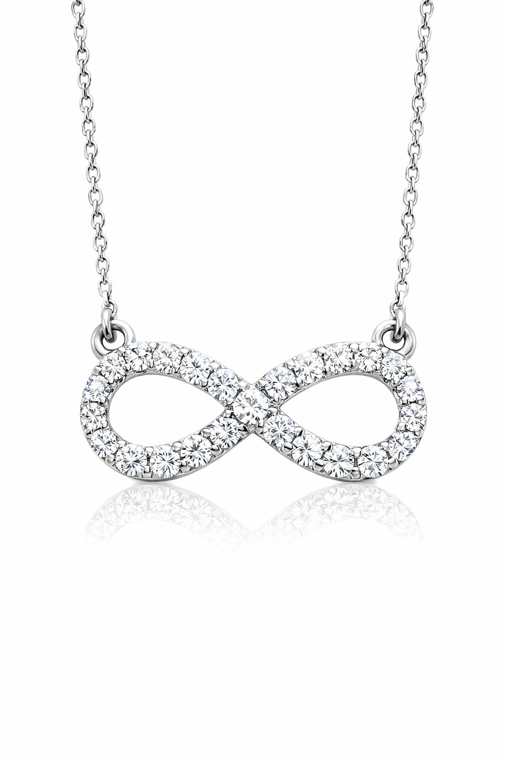 14KT White Gold 0.70 CT Lab-Grown Diamond Infinity Necklace – 18"