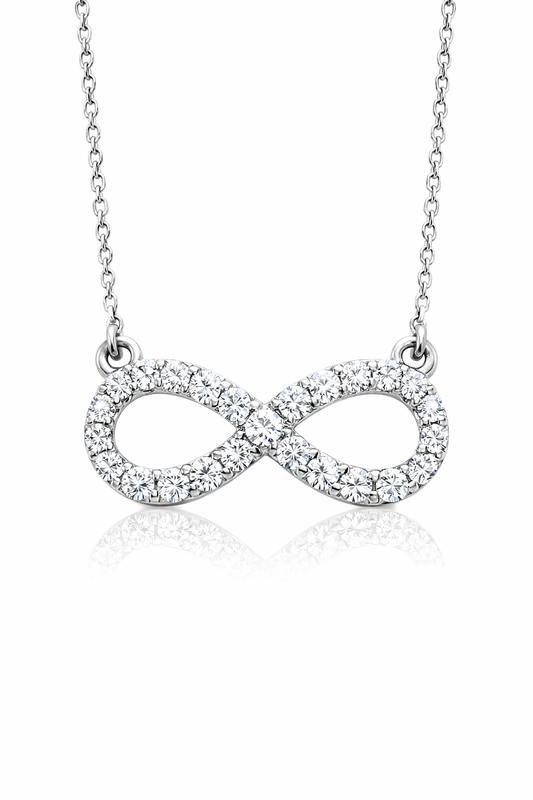 14KT White Gold 0.70 CT Lab-Grown Diamond Infinity Necklace – 18"