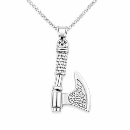 Sterling Silver Viking / Celtic Axe Necklace Pendant