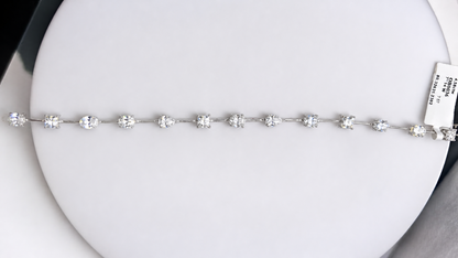 14K White Gold Fancy Shape Lab-Grown Diamond Bracelet 4.58 CTW | Oval, Marquise, Pear & Princess Cut Station Bracelet