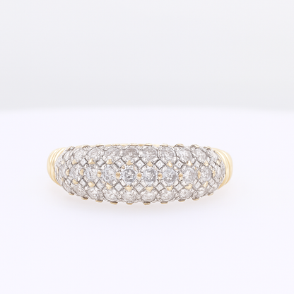 14KT Yellow Gold 0.50ct Diamond Pave Band Ring – Size 8 (Free Sizing 6-9)