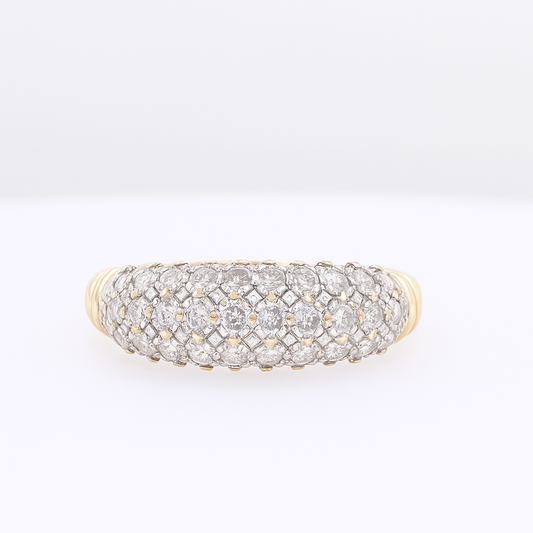 14KT Yellow Gold 0.50ct Diamond Pave Band Ring – Size 8 (Free Sizing 6-9
