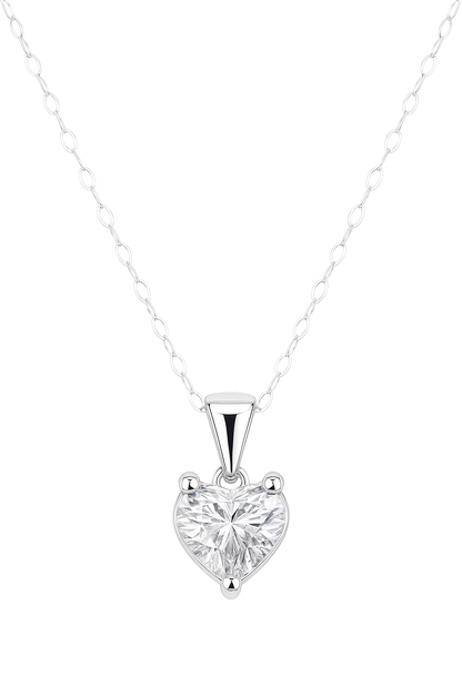 1.03 CT IGI Certified F/VS1 Heart Solitaire Diamond Necklace – 14KT White Gold