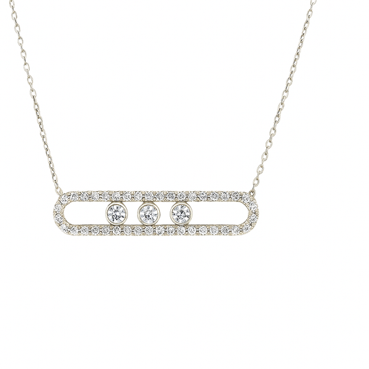 14KT White Gold 0.50ct Natural Diamond Slider Pendant