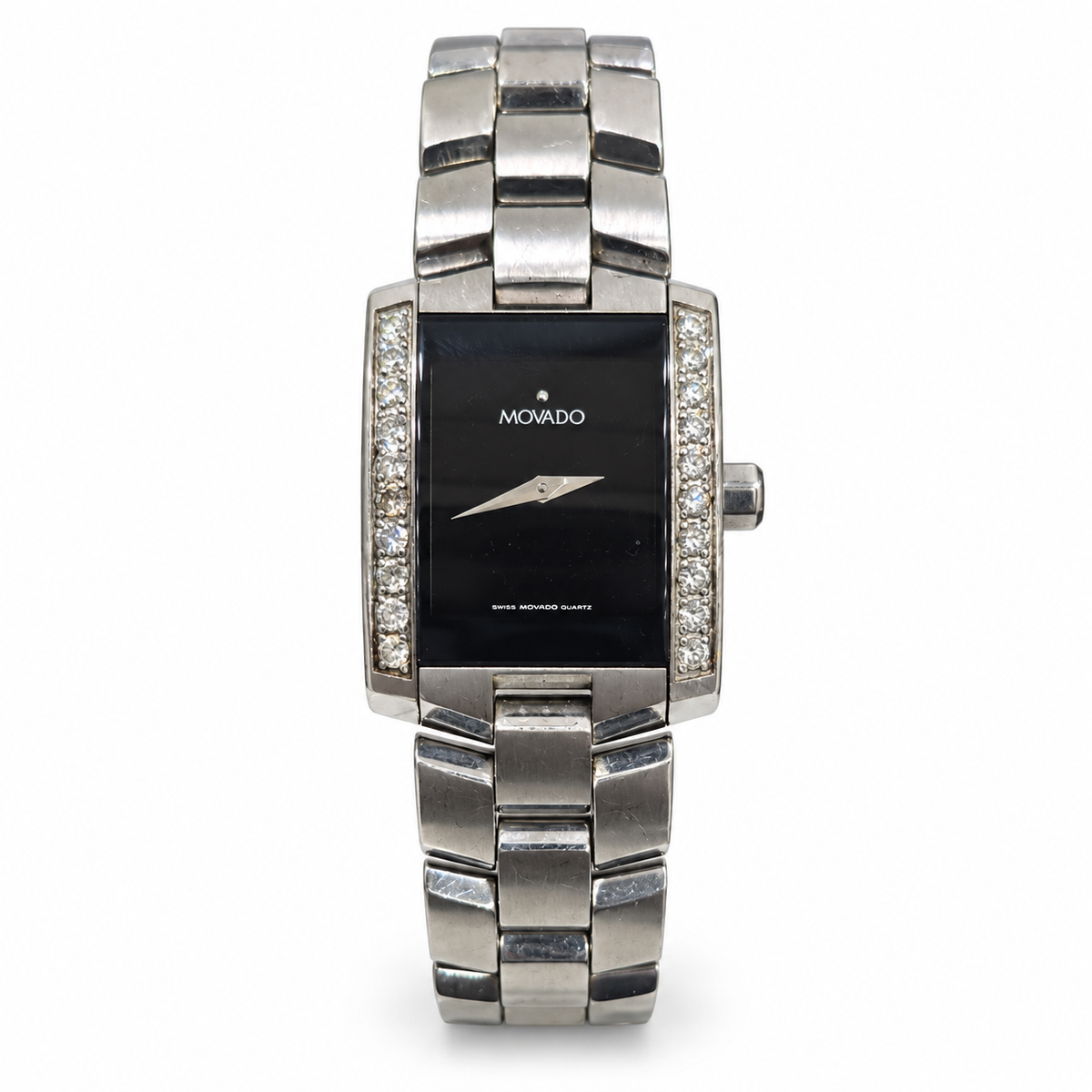 Pre-Owned Movado Eliro Watch with Aftermarket Natural Diamonds – Stainless Steel