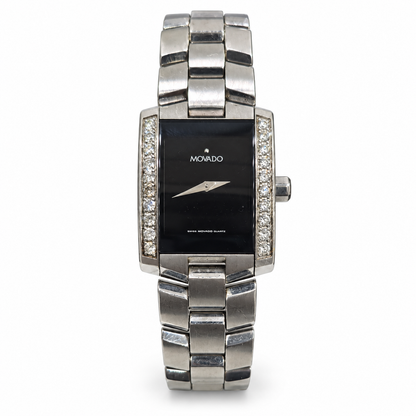 Pre-Owned Movado Eliro Watch with Aftermarket Natural Diamonds – Stainless Steel