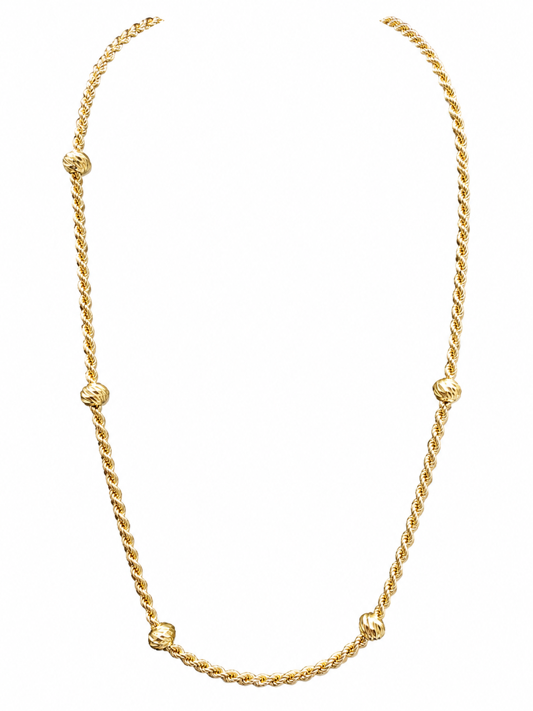 14KT Yellow Gold Italian Rope Necklace & Bracelet Set – 5.55 Grams