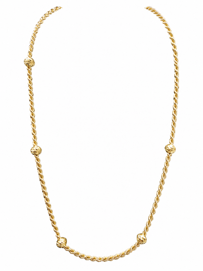14KT Yellow Gold Italian Rope Necklace & Bracelet Set – 5.55 Grams