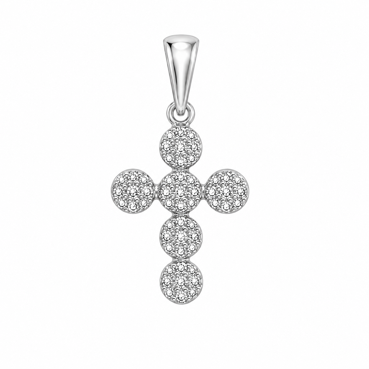 0.15ctw Petite Cross Pave Necklace Pendant Only