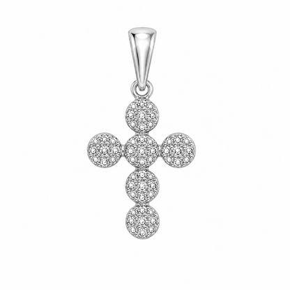 0.15ctw Petite Cross Pave Necklace Pendant Only