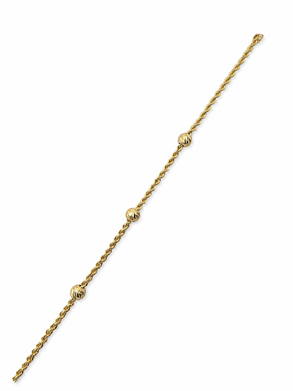 14KT Yellow Gold Italian Rope Necklace & Bracelet Set – 5.55 Grams