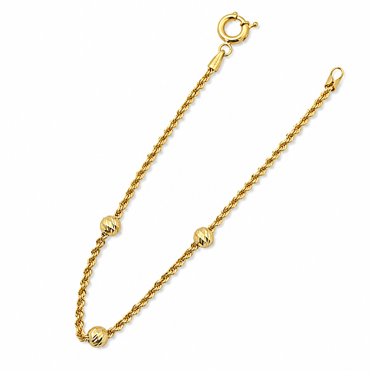 14KT Yellow Gold Italian Rope Necklace & Bracelet Set – 5.55 Grams