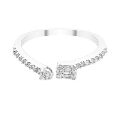 10K White Gold 0.30ct Diamond Bypass Ring – Size 7