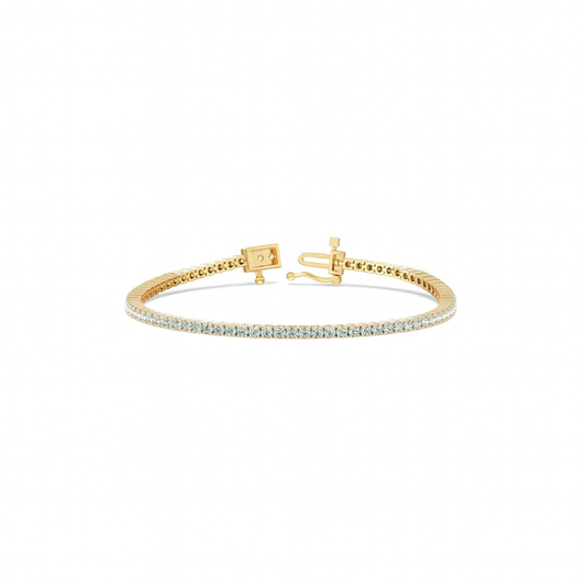 14KT Yellow Gold Diamond Tennis Bracelet – 4.00 CTW