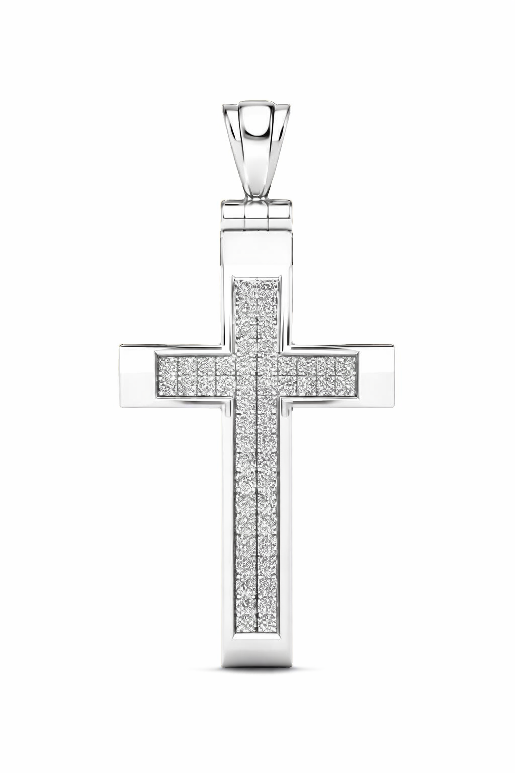 14K White Gold 0.06ctw Diamond Cross Pendant ONLY