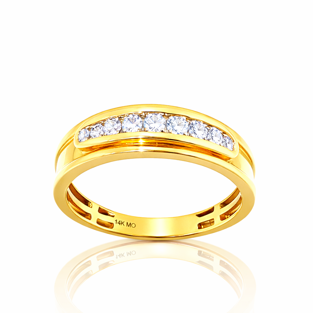 Men’s 14K Yellow Gold Diamond Band Ring – 0.25 CTW | Size 10