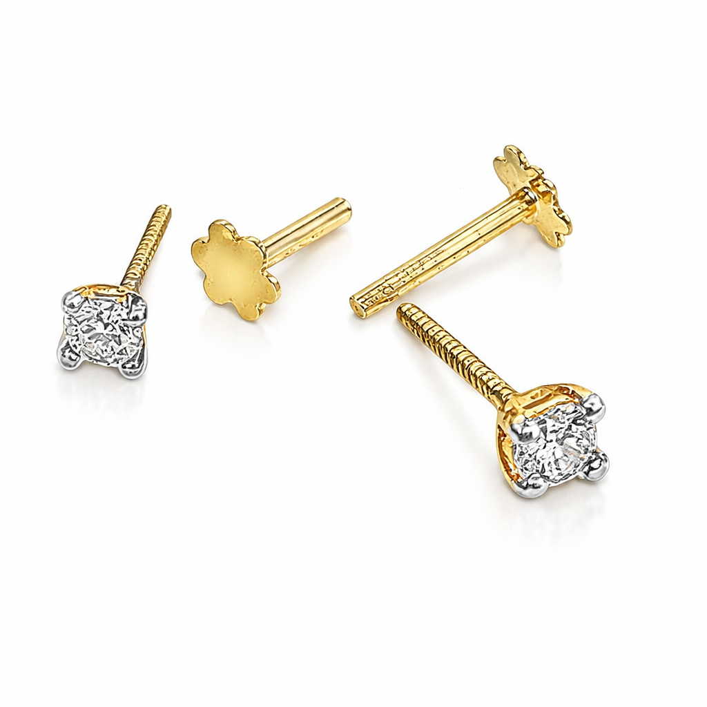 18kt Yellow Gold 0.04ctw Diamond Nose Pin