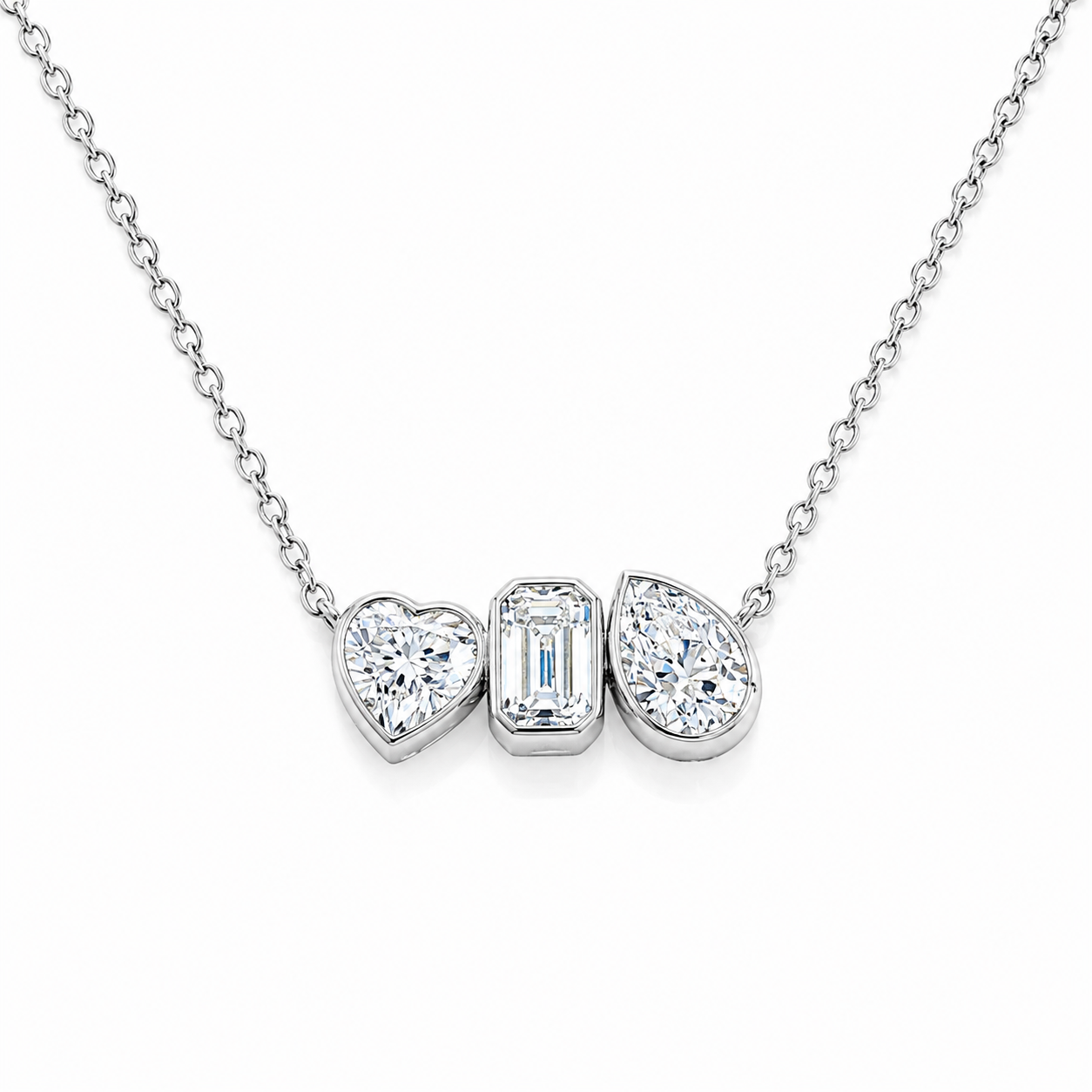 14KT Multi-Shape Lab Grown Diamond Necklace – 1.01 CTW | 17 Inches
