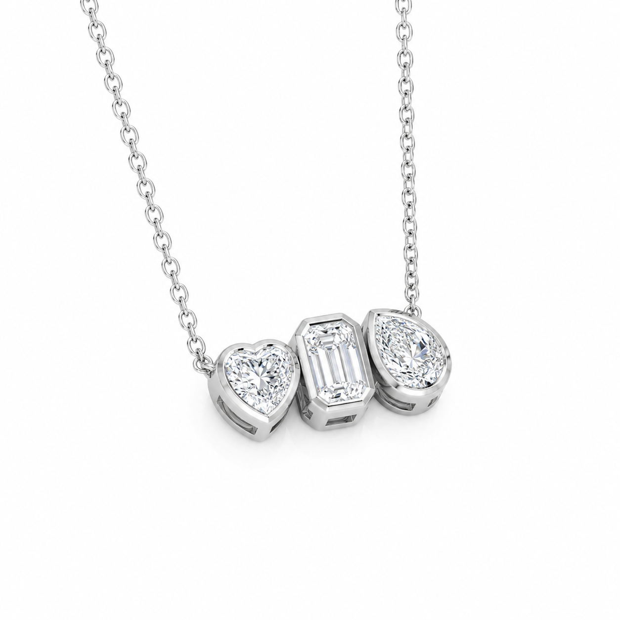14KT Multi-Shape Lab Grown Diamond Necklace – 1.01 CTW | 17 Inches