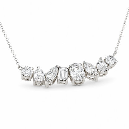 14KT Multi-Shape 1.45ct Lab Grown Diamond Necklace – 17 Inches