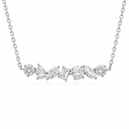 14KT Multi-Shape 1.45ct Lab Grown Diamond Necklace – 17 Inches
