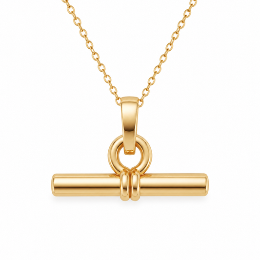 14KT Yellow Gold 20mm Bar Necklace with Diamond Accent – Celebrity Style Pendant | 18" Cable Chain