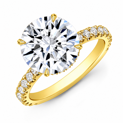 Celestial Bride by Bliss Bridal Collection™ – 14KT Gold Hidden Halo Lab-Grown Diamond Engagement Ring | 4.72 CTW | IGI Certified