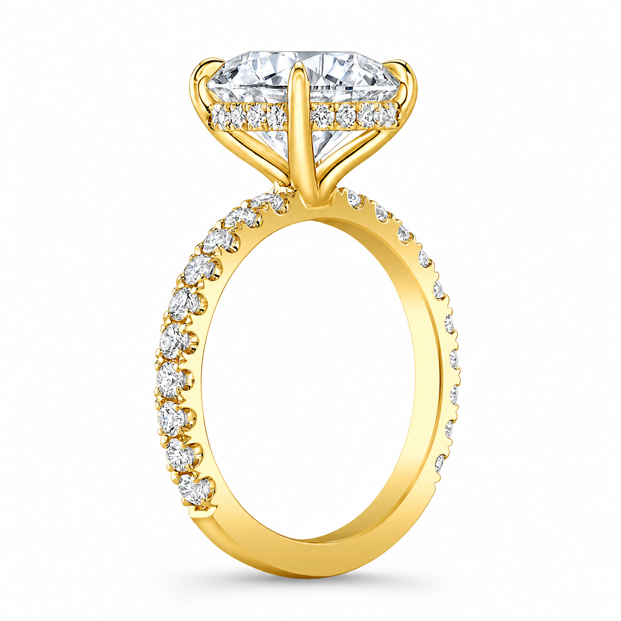 Celestial Bride by Bliss Bridal Collection™ – 14KT Gold Hidden Halo Lab-Grown Diamond Engagement Ring | 4.72 CTW | IGI Certified