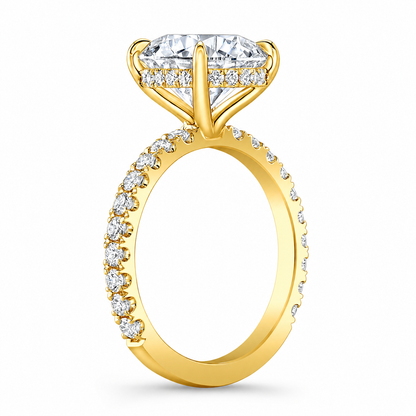 Celestial Bride by Bliss Bridal Collection™ – 14KT Gold Hidden Halo Lab-Grown Diamond Engagement Ring | 4.72 CTW | IGI Certified